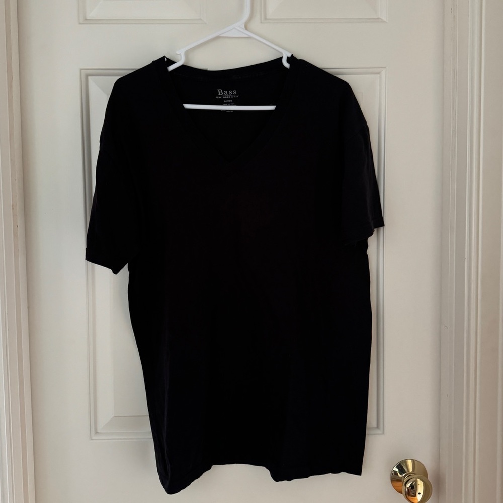 Bass Black V-Neck T-Shirt